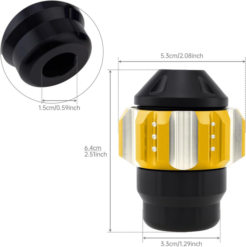 Windance 2pcs Front Wheel Frame Sliders Aluminum Alloy Fork Crash Protection Decoration Cup for Motorcycles Motocross Moped Scooters Dirt Pit Bikes (Gold) - Image 5